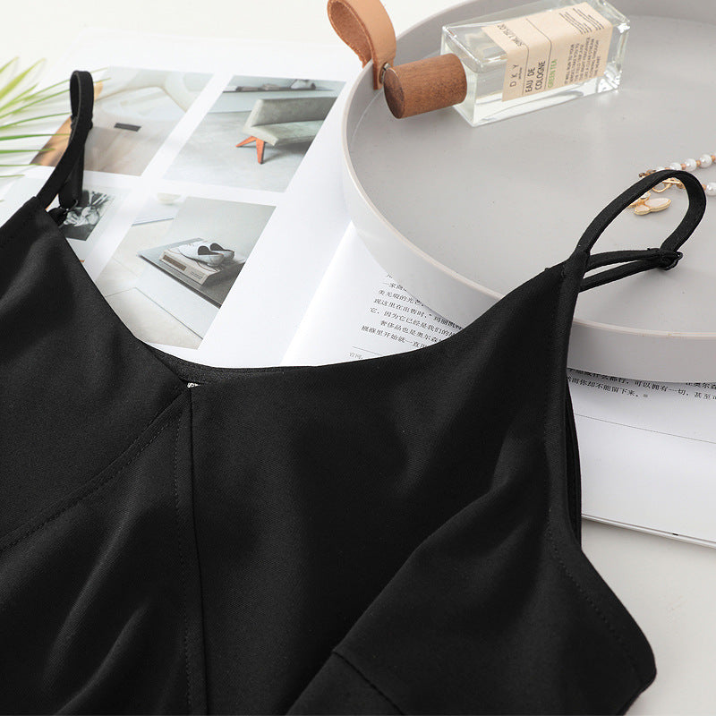 Plus size women's suspender dress summer Korean version casual fat sister wrinkled slim sleeveless dress female 13213