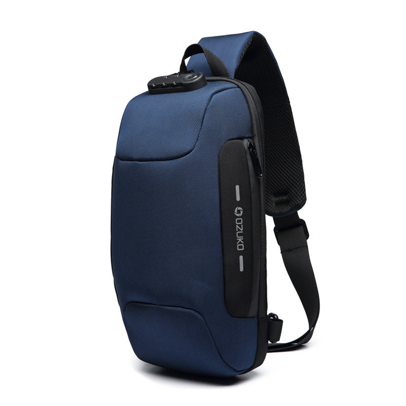 ozuko new men's chest bag trendy sports crossbody bag men's outdoor tactical waterproof men's bag shoulder bag 