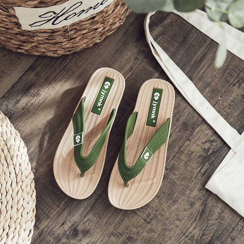 Monique 2023 summer new sandals and slippers for women non-slip wear-resistant thick-soled mid-heel all-match soft-soled outerwear slippers 