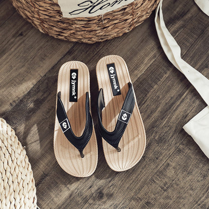 Monique 2023 summer new sandals and slippers for women non-slip wear-resistant thick-soled mid-heel all-match soft-soled outerwear slippers 