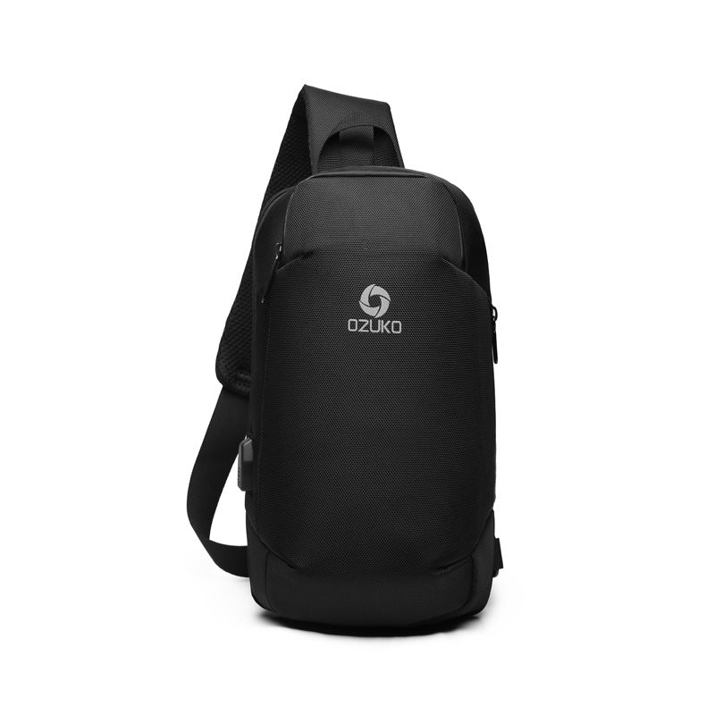 Ozuko new business chest bag Oxford waterproof crossbody bag men's casual multifunctional crossbody bag men's bag 