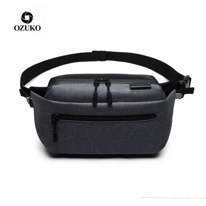 ozuko men's mobile phone waist bag wholesale sports waterproof chest bag men's outdoor men's mobile phone bag Fanny pack 