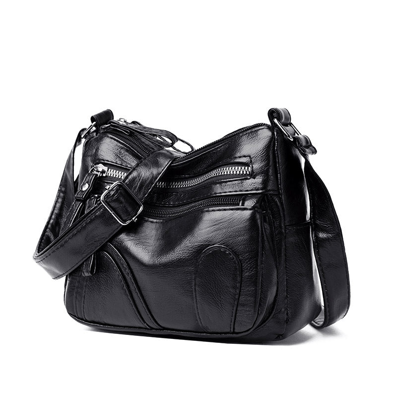 2023 Autumn and Winter New Women's Bag PU Leather Women's Multi-Layered Coin Bag Japanese and Korean Simple Middle-aged Mummy Bag Wholesale 