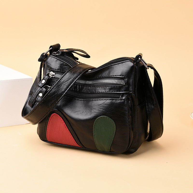 2023 Autumn and Winter New Women's Bag PU Leather Women's Multi-Layered Coin Bag Japanese and Korean Simple Middle-aged Mummy Bag Wholesale 