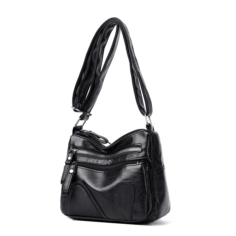2023 Autumn and Winter New Women's Bag PU Leather Women's Multi-Layered Coin Bag Japanese and Korean Simple Middle-aged Mummy Bag Wholesale 