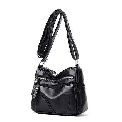 2023 Autumn and Winter New Women's Bag PU Leather Women's Multi-Layered Coin Bag Japanese and Korean Simple Middle-aged Mummy Bag Wholesale 