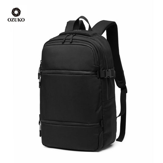 Ozuko new backpack men's business computer bag Korean style casual middle school student bag travel waterproof backpack 