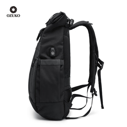 ozuko Korean style student backpack business travel laptop backpack outdoor leisure waterproof backpack for men 