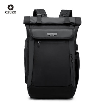 ozuko Korean style student backpack business travel laptop backpack outdoor leisure waterproof backpack for men 