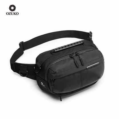 ozuko new waist bag outdoor large capacity men's shoulder bag sports leisure multi-functional chest bag waist bag 