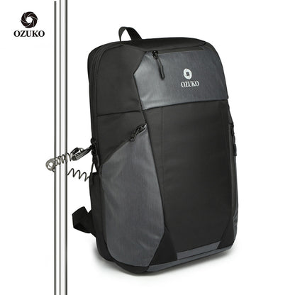 ozuko new waterproof college student backpack 15.6 inch business backpack college student Oxford cloth computer bag