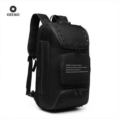 ozuko new student backpack sports trendy school bag Korean version multi-functional business computer backpack 