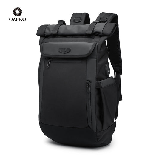 ozuko Korean style student backpack business travel laptop backpack outdoor leisure waterproof backpack for men 