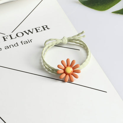 Korean net red ins bracelet head rope dual-use flower hair rope cute girl tie hair rubber band hair ring hair accessories 