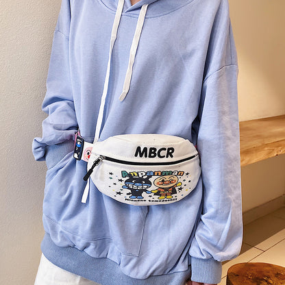 ins chest bag women's 2019 new Korean style student style girl broadband shoulder messenger bag fashion canvas waist bag