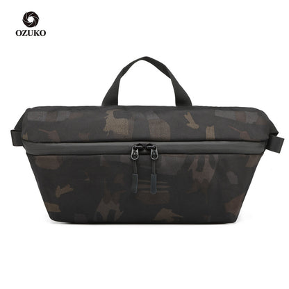 ozuko new camouflage mobile phone waist bag men's fashion sports shoulder bag men's trendy casual crossbody bag chest bag 