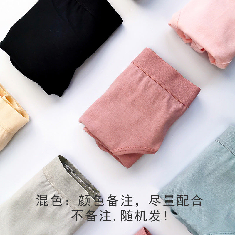 女生内裤纯棉女美臀中腰素色学生初中三角内裤头全棉裆透气提臂