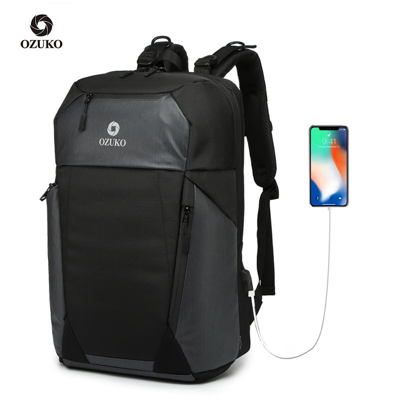 ozuko new waterproof college student backpack 15.6 inch business backpack college student Oxford cloth computer bag