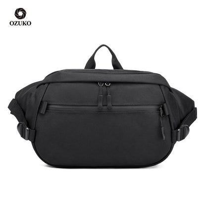 ozuko new waist bag multi-functional large-capacity waist bag men's sports waterproof Oxford cloth single shoulder crossbody bag for men 