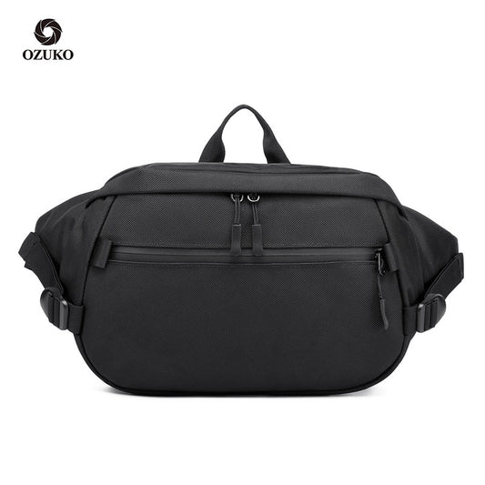 ozuko new waist bag multi-functional large-capacity waist bag men's sports waterproof Oxford cloth single shoulder crossbody bag for men 