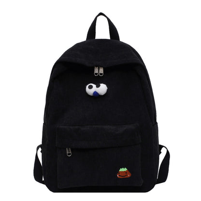 Corduroy backpack women's 2020 new trendy Korean version student campus backpack high school college student school bag
