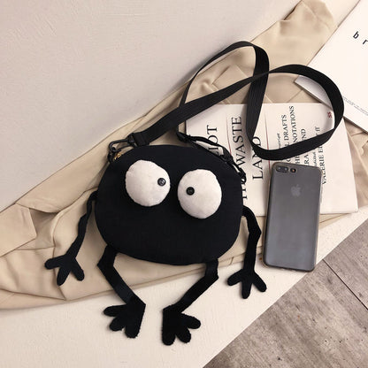 Personalized funny canvas small bag for women 2020 new trendy Korean version student style girl one-shoulder cross-body small round bag