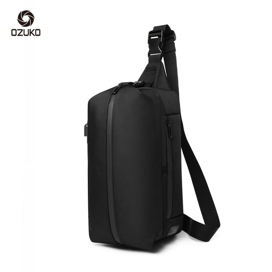 ozuko Korean style chest bag sports trendy brand waist bag casual waterproof crossbody bag Oxford cloth men's chest waist bag 