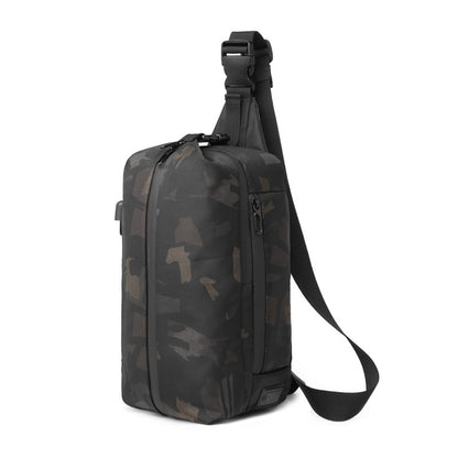 ozuko Korean style chest bag sports trendy brand waist bag casual waterproof crossbody bag Oxford cloth men's chest waist bag 