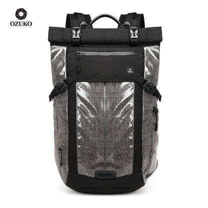 ozuko Korean style men's backpack sports trendy brand computer backpack notebook business waterproof multi-functional travel bag 