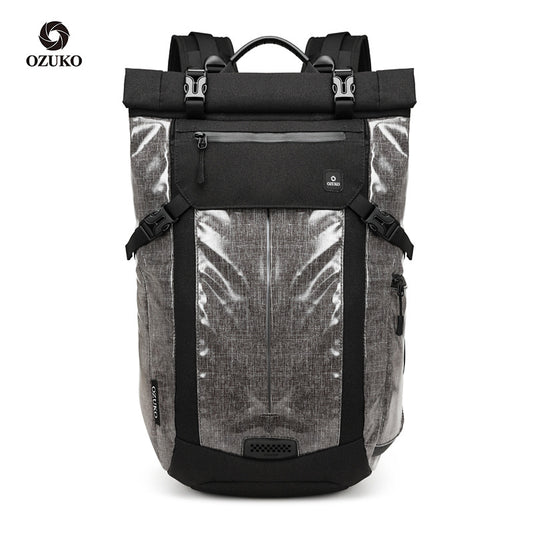 ozuko Korean style men's backpack sports trendy brand computer backpack notebook business waterproof multi-functional travel bag 