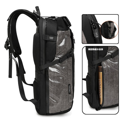ozuko Korean style men's backpack sports trendy brand computer backpack notebook business waterproof multi-functional travel bag 