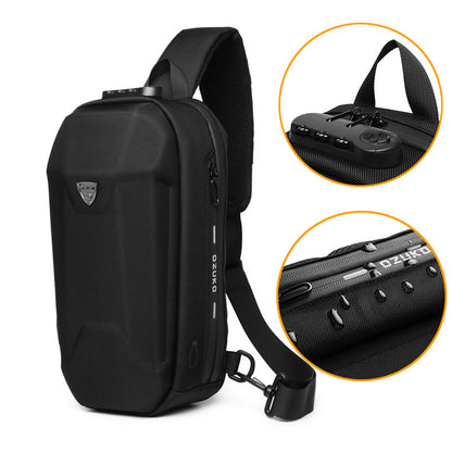 ozuko new boys hard shell chest bag outdoor cycling men's crossbody bag sports waterproof crossbody bag for men 