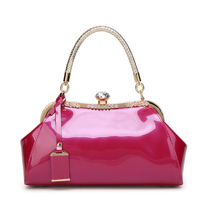 New 2023 European and American Fashion Patent Leather Glossy Women's Bag Bridal Wedding Handbag Women's Shoulder Bag Crossbody Bag 