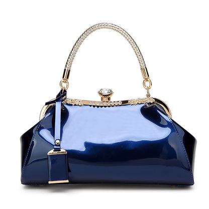 New 2023 European and American Fashion Patent Leather Glossy Women's Bag Bridal Wedding Handbag Women's Shoulder Bag Crossbody Bag 