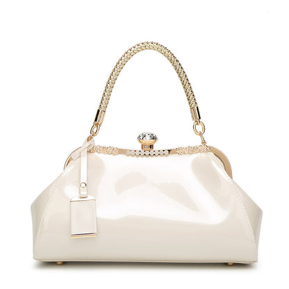 New 2023 European and American Fashion Patent Leather Glossy Women's Bag Bridal Wedding Handbag Women's Shoulder Bag Crossbody Bag 