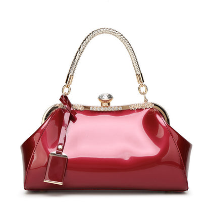 New 2023 European and American Fashion Patent Leather Glossy Women's Bag Bridal Wedding Handbag Women's Shoulder Bag Crossbody Bag 