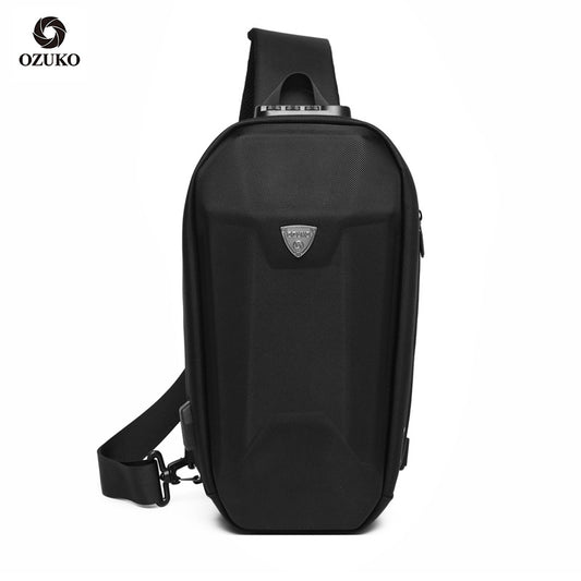 ozuko new boys hard shell chest bag outdoor cycling men's crossbody bag sports waterproof crossbody bag for men 