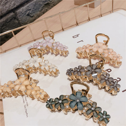 Korean style head accessories hair accessories hair claws 2021 summer new crystal claws flower hair claws with various styles 