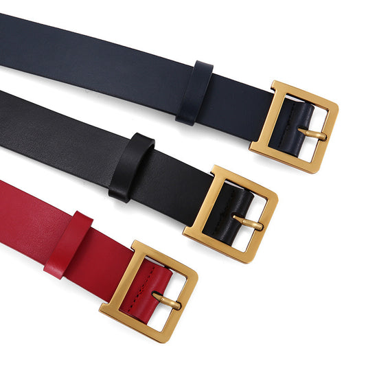 New belt women's genuine leather top layer cowhide Korean version trendy elegant women's belt fashion net red cd skirt belt wholesale 