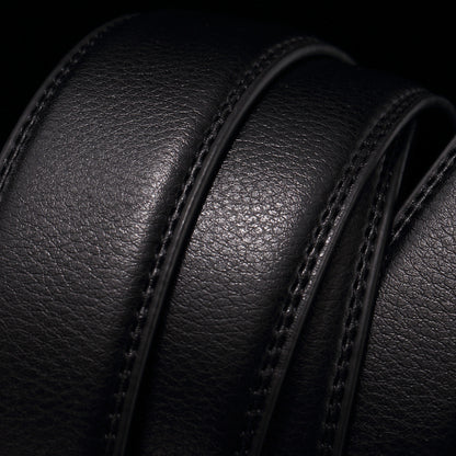 Belt men's genuine leather automatic buckle trousers belt for young and middle-aged students Korean version of the trendy business all-match pure cowhide belt for men 
