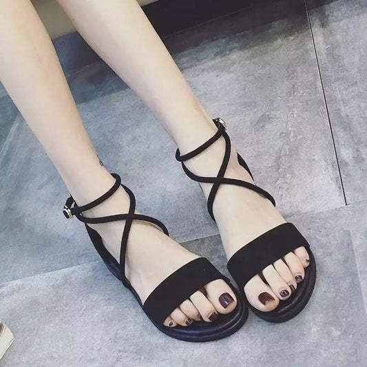 Sandals female fairy style 2023 new summer net red tide fashion students all kinds of flat sandals with skirts 