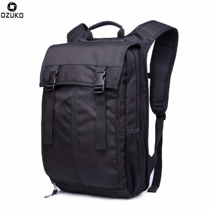 Ozuko New Backpack Male Student Backpack Oxford Cloth Waterproof Casual Large Capacity Computer Bag Logo 