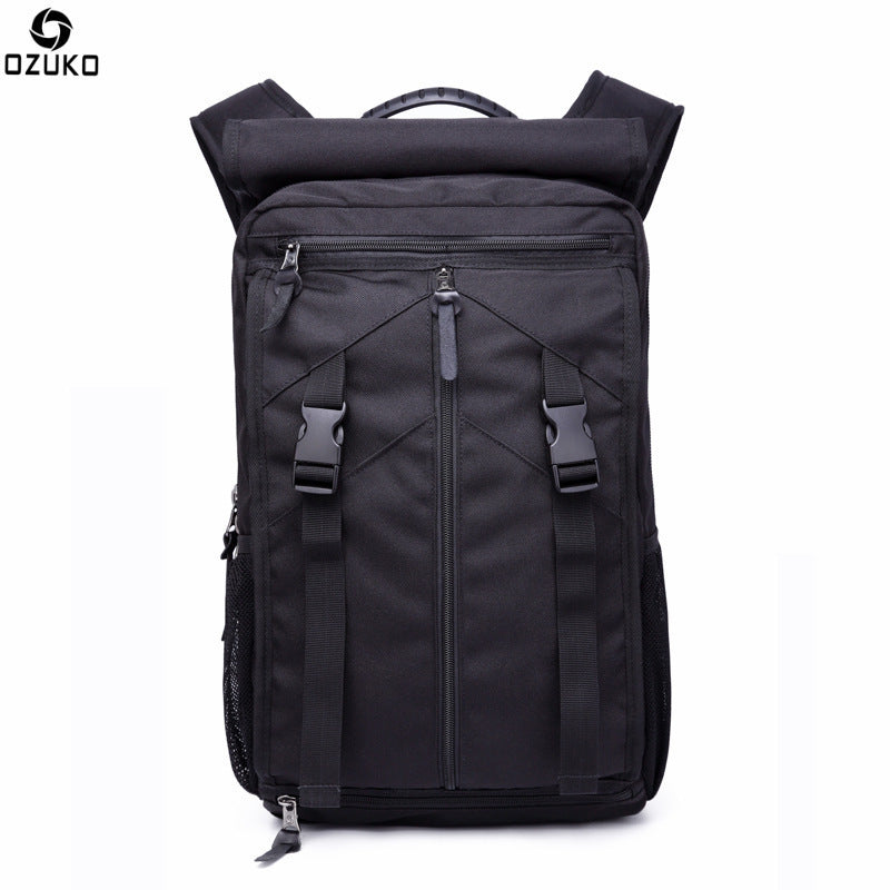 Ozuko New Backpack Male Student Backpack Oxford Cloth Waterproof Casual Large Capacity Computer Bag Logo 