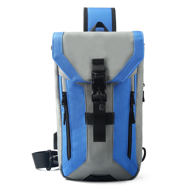 Ozuko new men's cross-body bag casual usb men's chest bag trendy brand waterproof chest bag men's cross-body chest bag 