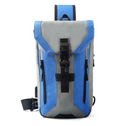 Ozuko new men's cross-body bag casual usb men's chest bag trendy brand waterproof chest bag men's cross-body chest bag 