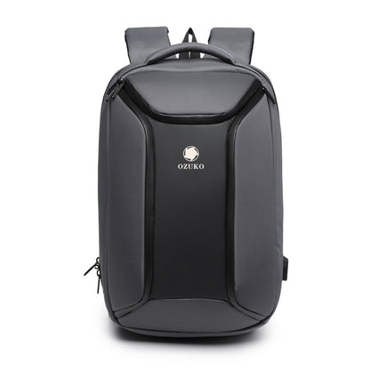 ozuko new men's business backpack student multi-functional computer backpack usb waterproof Korean style backpack 