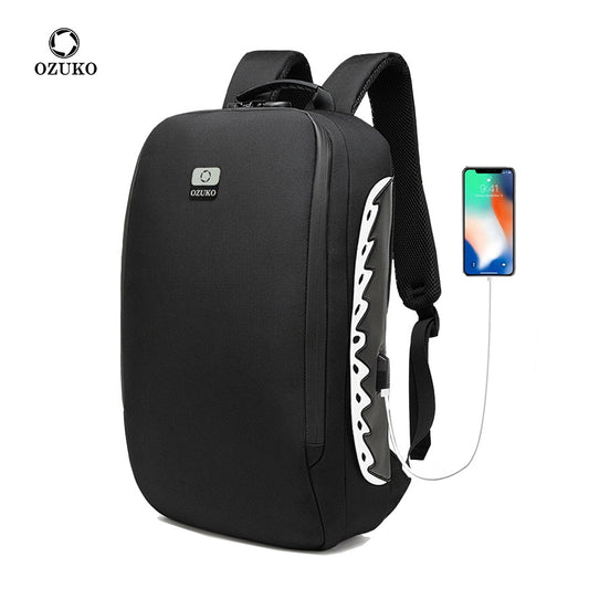 ozuko new business computer bag usb waterproof anti-theft men's backpack outdoor leisure student school bag 