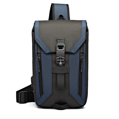 Ozuko new men's cross-body bag casual usb men's chest bag trendy brand waterproof chest bag men's cross-body chest bag 