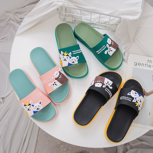 2022 Slippers Women's Summer Outdoor Wear Cute Cartoon Parent-child Bathroom Non-slip Indoor Home Home Summer Ladies' Sandals and Slippers 