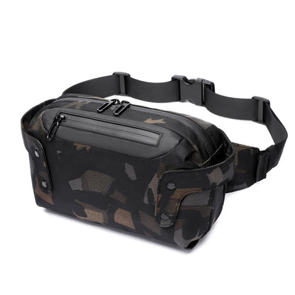 Ozuko Sports Waist Bag Men's Bag Outdoor Waterproof Business Men's Chest Bag Fashionable Functional Shoulder Messenger Bag Men